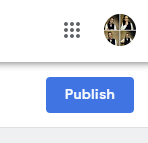 Screenshot of Google My Business Website Publish Button